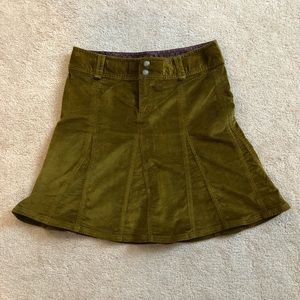 Green corduroy skirt